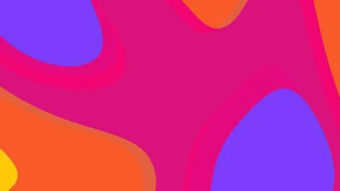 Bold magenta central shape with orange and purple accents forming fluid, laye Stock Illustration