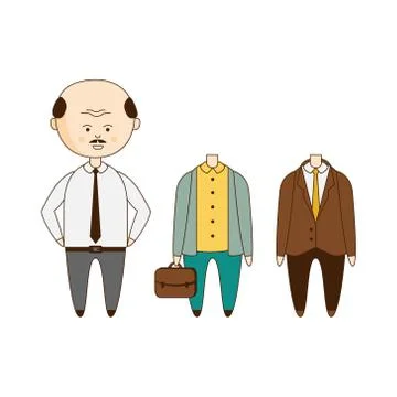 Bold Man Wardrobe Set 库存插图
