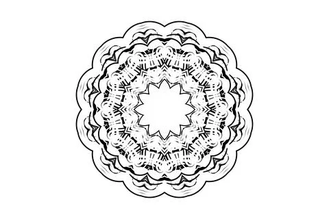 Bold Mandala Black White Complex Design Illustration Иллюстрация