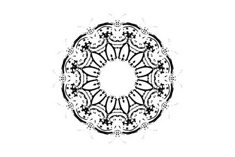 Bold Mandala Black White Complex Design Illustration Иллюстрация