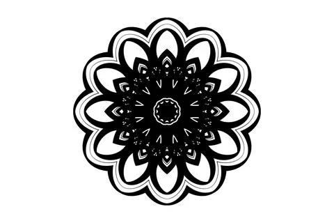 Bold Mandala Black White Complex Design Illustration Stockillustratie