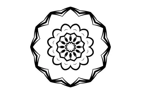 Bold Mandala Black White Complex Design Illustration Stock Illustration