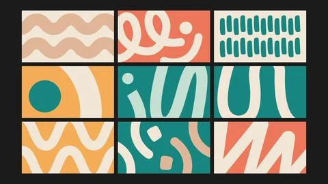 Bold Minimalist Abstract Background Set Stockillustratie