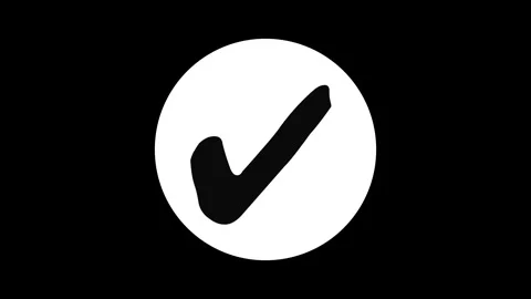 Bold Minimalist Check Mark Animation Stock Footage 307952273