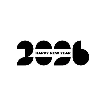 A bold, minimalist vector illustration featuring the year 2026 formed by ab.. Stock Illustration
