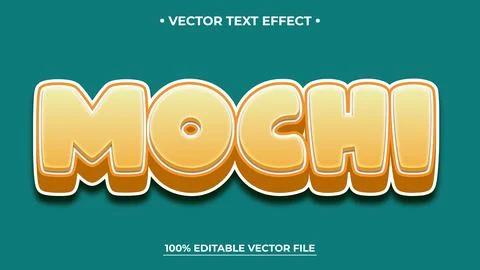 Bold Mochi Text Effect on Teal Background, Editable Vector File Illustrazione stock