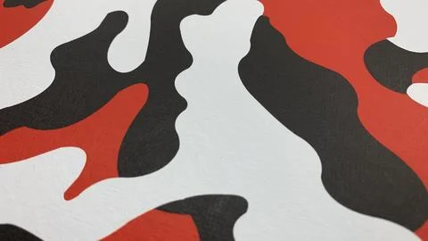 Bold modern abstract pattern with flowing red black and white shapes Stock Photos