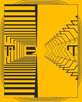Bold Modern Minimal Text Poster With Symmetry And Depth Design Art Ilustração Stock