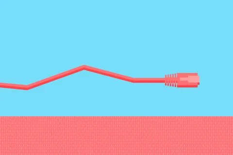 Bold Modern Network Cable Vector Stock Illustration