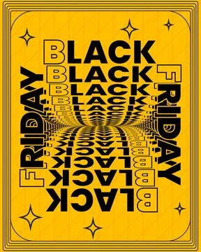 Bold Modern Typography Wall Poster Yellow Background Optical Motion イラスト素材