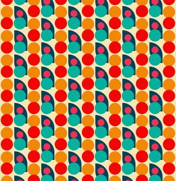 Bold modern vector abstract seamless geometric pattern with in retro style Stock Illustration