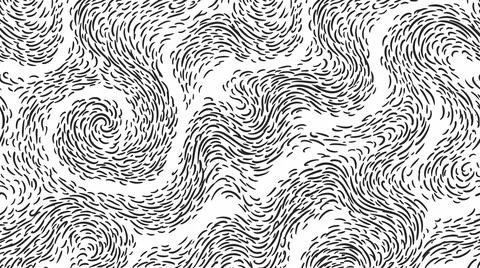 Bold monochromatic swirl pattern with thick black flowing lines for modern .. Stock Illustration