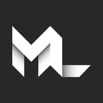 Bold monogram ML or LM logo design with overlapping letters M and L, featur.. Stock Illustration