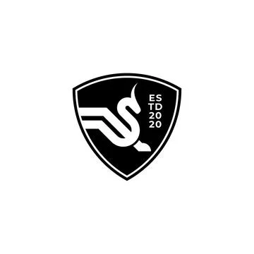 Bold monoline badge shield logo concept. Vector illustration Stock Illustration