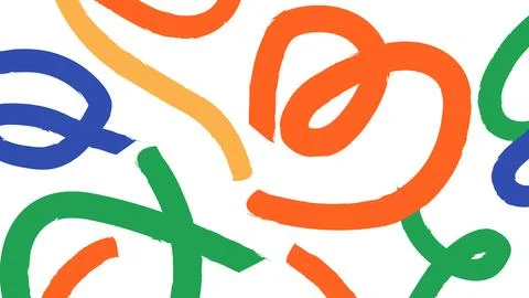 Bold Multicolor Brush Strokes on White Background Stock Illustration