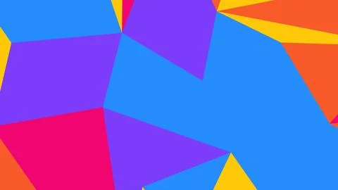 Bold multicolored geometric shapes form an abstract composition with sharp an Illustration