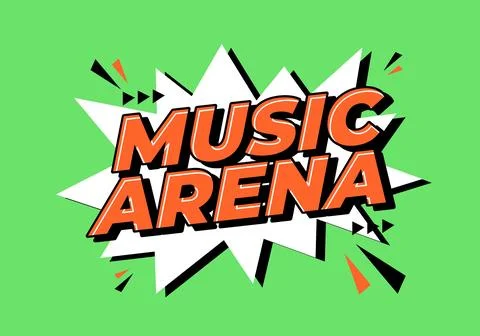 Bold Music Arena Text Effect with Explosive Comic Style Background Stock Illustration