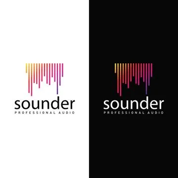 Bold music logo with dynamic equalizer, ideal for energetic and modern brand Stock Illustration