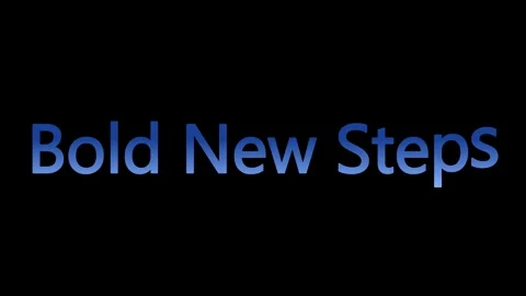 Bold new steps animated text on black background Stock-Footage 338216141