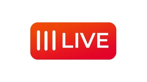 Bold Orange Live Streaming Button With Waveform Icon and LIVE Text 스톡 동영상 337390970
