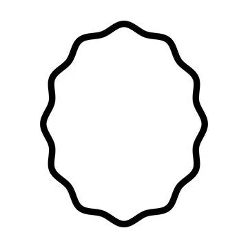 Bold Organic Oval Frame Border with Irregular Wavy Decorative Edge Ilustración de archivo