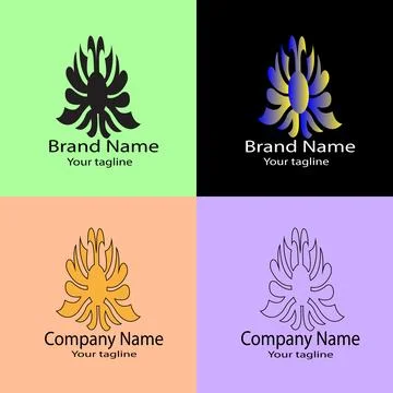 Bold Ornamental Crest Logo Stock Illustration