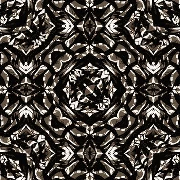 Bold Ornate Seamless Pattern Design Digital technique photo collage geomet... Foto stock