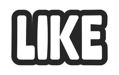 Like bold outline call to action sticker Stock Illustration