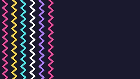 Bold outlined zigzag ribbons scrolling on the left with empty right copy space 库存影片 348295899