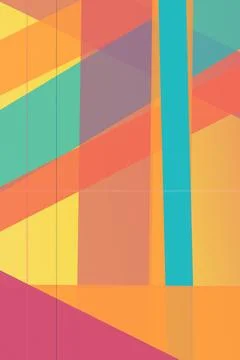 Bold overlapping bands and angular forms build a lively abstract compositio.. 스톡 일러스트