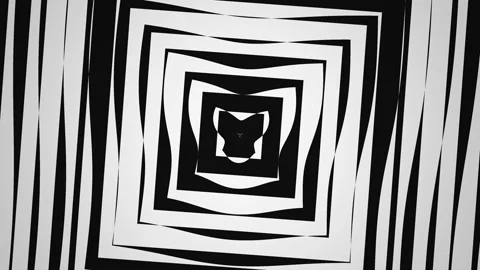 Bold pattern of black and white squares rotating in a Stock Footage 339375417