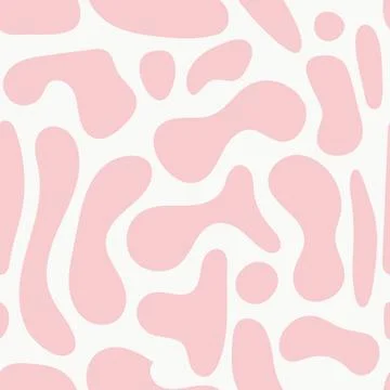 Bold pink and white seamless pattern with cow and dalmatian spots, featuring  Stock Illustration