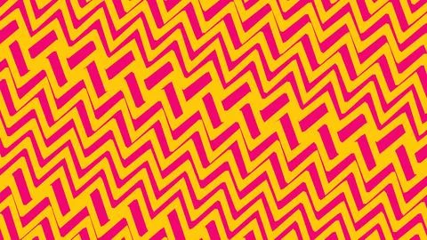 Bold pink and yellow zigzag pattern fills the frame with energetic repetition 스톡 일러스트