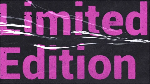 Bold Pink Limited Edition Text Animation with Dynamic Ripple Effect on Dark.. Stock Footage 307849568