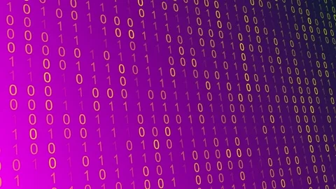 Bold Pink Yellow Binary Code Abstract Data Flow Stock Footage 320380034