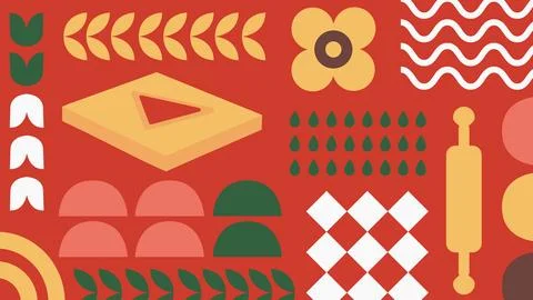 Bold pizza ingredient background Stock Illustration