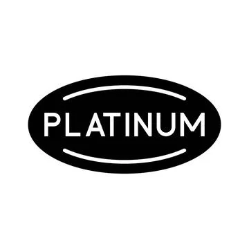 Bold Platinum Label on Solid Dark Background Stock Illustration