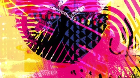 Bold Pop Art Grunge Pattern Background Seamless Loop 스톡 동영상 328314925