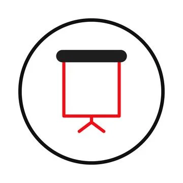 Bold presentation board icon inside a circle conveys business ideas and com.. Stock Illustration