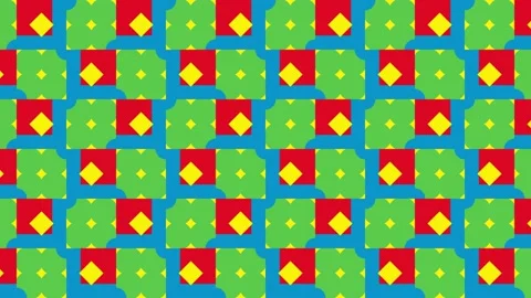 Bold primary colors in geometric pattern with animated tiles. Motion graphic Stock Footage 170774305