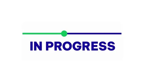 Bold In Progress animation video on white background Stock Footage 343365683