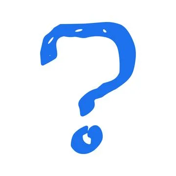 A bold question mark symbol, a hand drawn vector illustration. Whimsical dood Stock Illustration