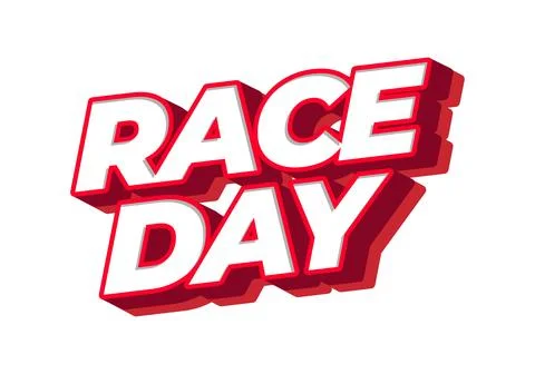 Bold race day text on clean background Stock Illustration