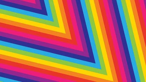 Bold rainbow chevron stripes create a dynamic geometric pattern with sharp Stock Illustration