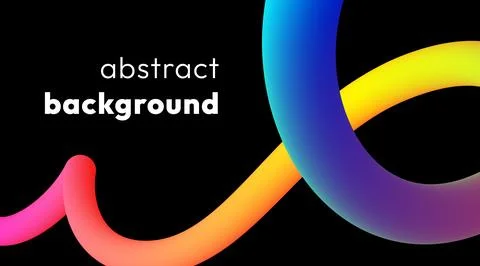 Bold rainbow color gradient wavy line on black 스톡 일러스트
