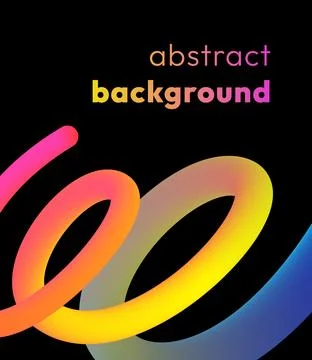 Bold rainbow color gradient wavy line on black Stock Illustration