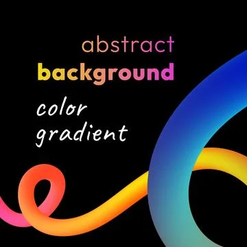 Bold rainbow color gradient wavy line on black Stock-Illustration