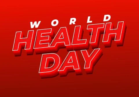 Bold red 3d text reading world health day on gradient red background, pop a.. イラスト素材