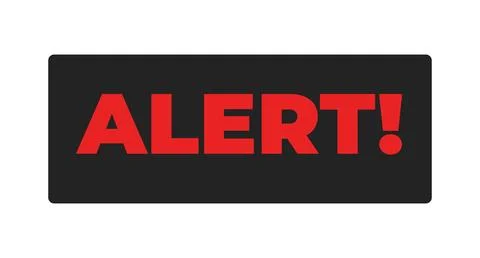 Bold red alert sign 2D cartoon object Illustrazione stock