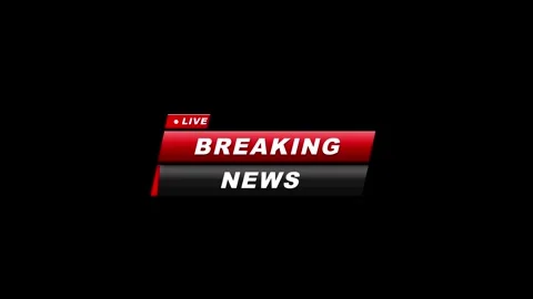 Bold red and black breaking news overlay with live indicator and sleek 動画素材 335826783